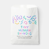 Tiny Human Shindig Baby Shower Bedankzakje (Voorkant)