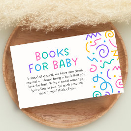 Tiny Human Shindig Baby Shower Boeken voor Baby Informatiekaartje