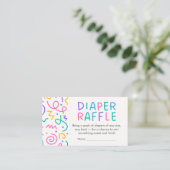 Tiny Human Shindig Baby Shower Diaper Raffle Informatiekaartje (Staand voorkant)