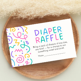 Tiny Human Shindig Baby Shower Diaper Raffle Informatiekaartje