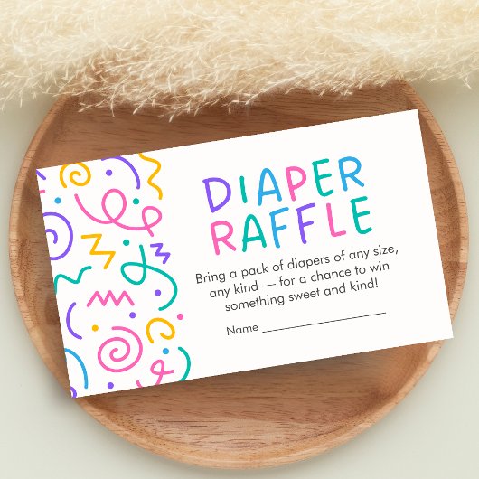 Tiny Human Shindig Baby Shower Diaper Raffle Informatiekaartje