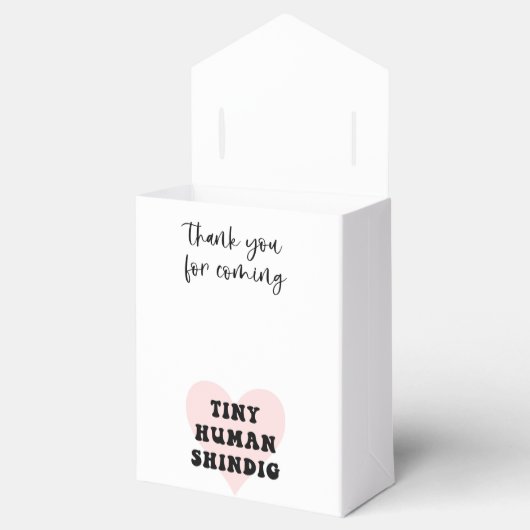Tiny Human Shindig Baby Shower Favor Doos Bedankdoosjes (Geopend)