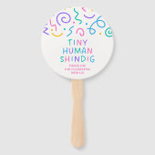 Tiny Human Shindig Baby Shower Handwaaier (Achterkant)