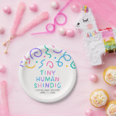 Tiny Human Shindig Baby Shower Papieren Bordje (Feest)