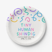 Tiny Human Shindig Baby Shower Papieren Bordje (Voorkant)