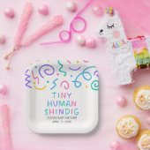 Tiny Human Shindig Baby Shower Papieren Bordje (Feest)