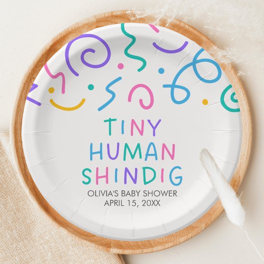 Tiny Human Shindig Baby Shower Papieren Bordje