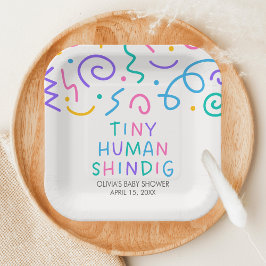 Tiny Human Shindig Baby Shower Papieren Bordje