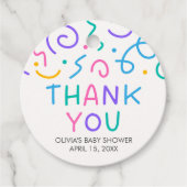 Tiny Human Shindig Baby Shower Rond Bedankjes Labels (Voorkant)