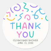 Tiny Human Shindig Baby Shower Ronde Sticker (Voorkant)