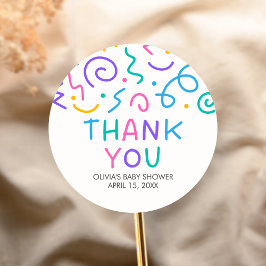 Tiny Human Shindig Baby Shower Ronde Sticker