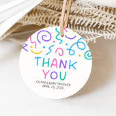 Tiny Human Shindig Baby Shower Round Bedankjes Labels