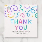 Tiny Human Shindig Baby Shower Square Bedankjes Labels (Voorkant)