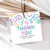 Tiny Human Shindig Baby Shower Square Bedankjes Labels