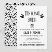 Tiny Human Shindig Baby shower Uitnodiging (Voorkant / Achterkant)