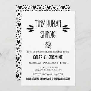 Tiny Human Shindig Baby shower Uitnodiging