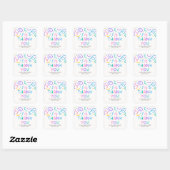Tiny Human Shindig Baby Shower Vierkante Sticker (Vel)
