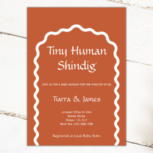 Tiny Human Shindig Eenvoudig Terracotta Baby showe Kaart