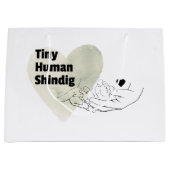 Tiny Human Shindig Gift Bag Modern Baby shower Groot Cadeauzakje (Voorkant)