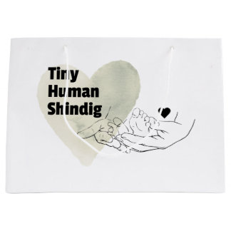 Tiny Human Shindig Gift Bag Modern Baby shower Groot Cadeauzakje