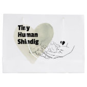 Tiny Human Shindig Gift Bag Modern Baby shower Groot Cadeauzakje (Achterkant)