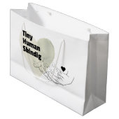 Tiny Human Shindig Gift Bag Modern Baby shower Groot Cadeauzakje (Voorkant Gekanteld)