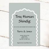 Tiny Human Shindig Minimalistisch Sage Baby shower Kaart