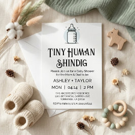 Tiny Human Shindig Minimalistische Baby Shower Kaart