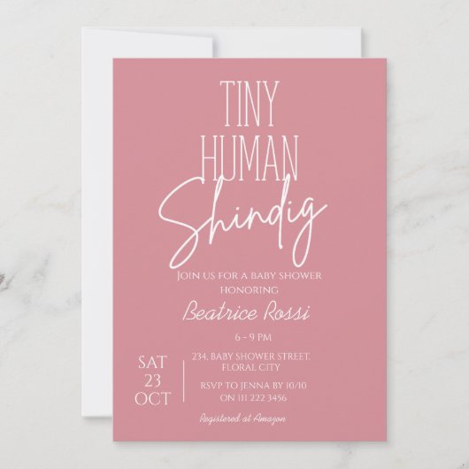 Tiny Human Shindig Neutraal Modern Baby shower Kaart (Voorkant)