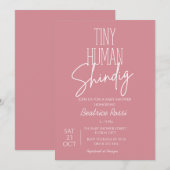 Tiny Human Shindig Neutraal Modern Baby shower Kaart (Voorkant / Achterkant)