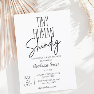 Tiny Human Shindig Neutraal Modern Baby shower Kaart