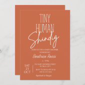 Tiny Human Shindig Neutraal Modern Baby shower Kaart (Voorkant / Achterkant)