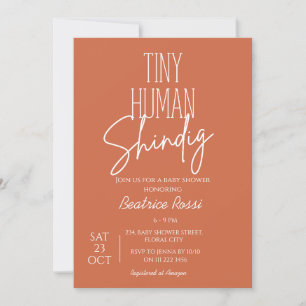 Tiny Human Shindig Neutraal Modern Baby shower Kaart