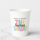 Tiny Human Shindig Schattige Paar Baby shower Papieren Bekers (Achterkant)