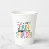 Tiny Human Shindig Schattige Paar Baby shower Papieren Bekers (Voorkant)
