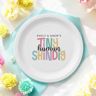 Tiny Human Shindig Schattige Paar Baby shower Papieren Bordje