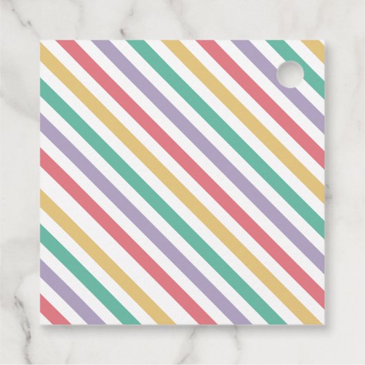 Tiny Human Shindig Schattigee Regenboog Kleur Favo Bedankjes Labels (Achterkant)