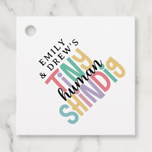 Tiny Human Shindig Schattigee Regenboog Kleur Favo Bedankjes Labels (Voorkant)