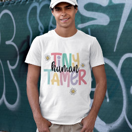 Tiny Human Tamer Kleurrijke Handgeschreven Tekst Tri-Blend Shirt