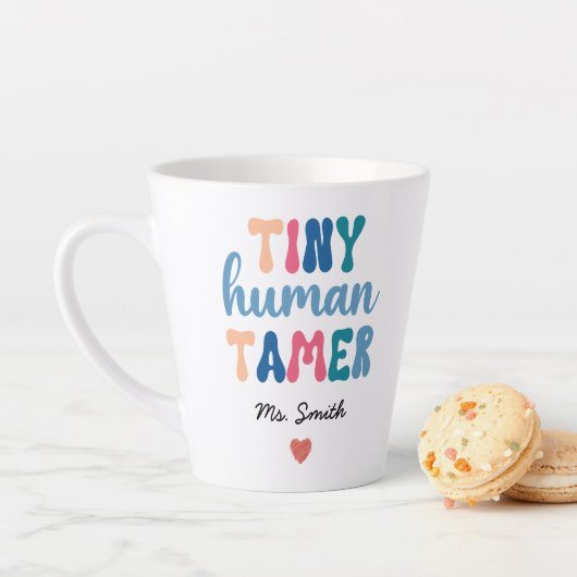 Tiny Human Tamer | Naam aangepaste leraar Latte Mok (In situ)