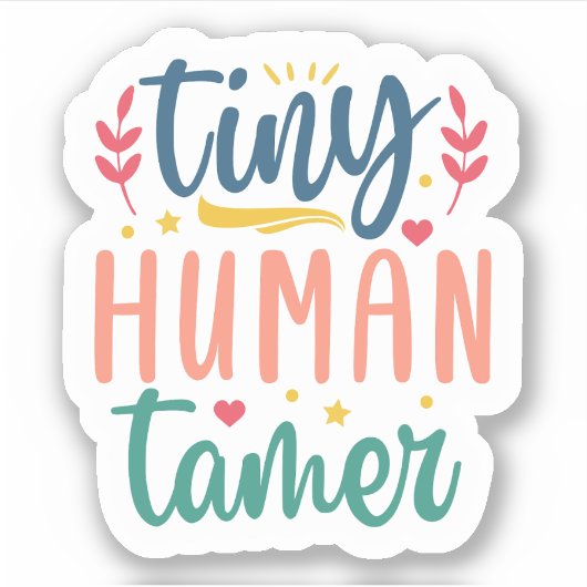 Tiny Human Tamer - op maat gesneden vinyl Stickers (Voorkant)