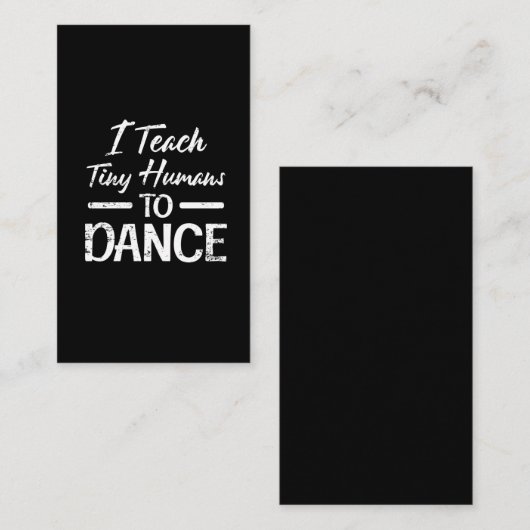 Tiny Humans Dance Teacher Danser Instructeur Visitekaartje (Voorkant / Achterkant)