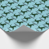 Tiny Humans Go Squish Funny Dinosaur Cartoon Cadeaupapier (Hoek)