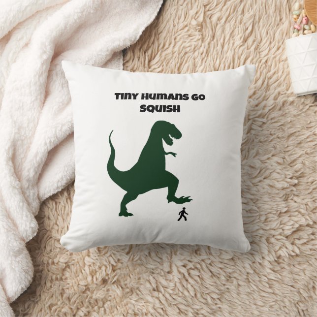 Tiny Humans Go Squish Funny Dinosaur Cartoon Kussen (Deken)