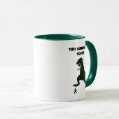 Tiny Humans Go Squish Funny Dinosaur Cartoon Mok (Voorkant rechts)