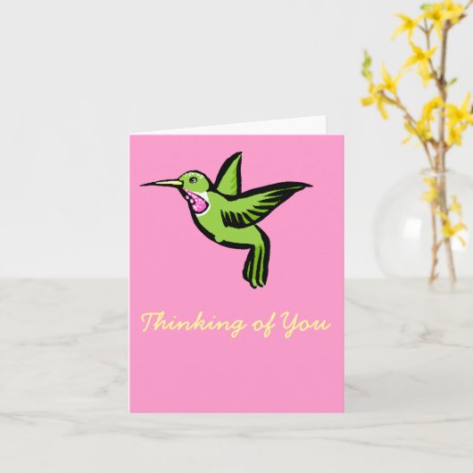 Tiny Hummingbird Kaart (Gele Bloem)