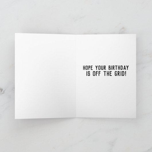 TINY HUUSE SHACK FUNNY VAN DE GRID BIRTHDAY KAART (Binnen)