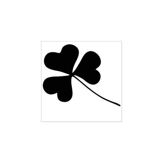 Tiny Irish Shamrock Floral Leaf - Long Stem Rubberstempel (Afrduk)