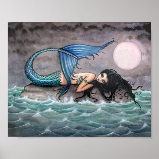 Tiny Island Zeemeermin Poster Print (Voorkant)