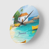 Tiny jamaican houses and skiffs ronde klok (Hoek)